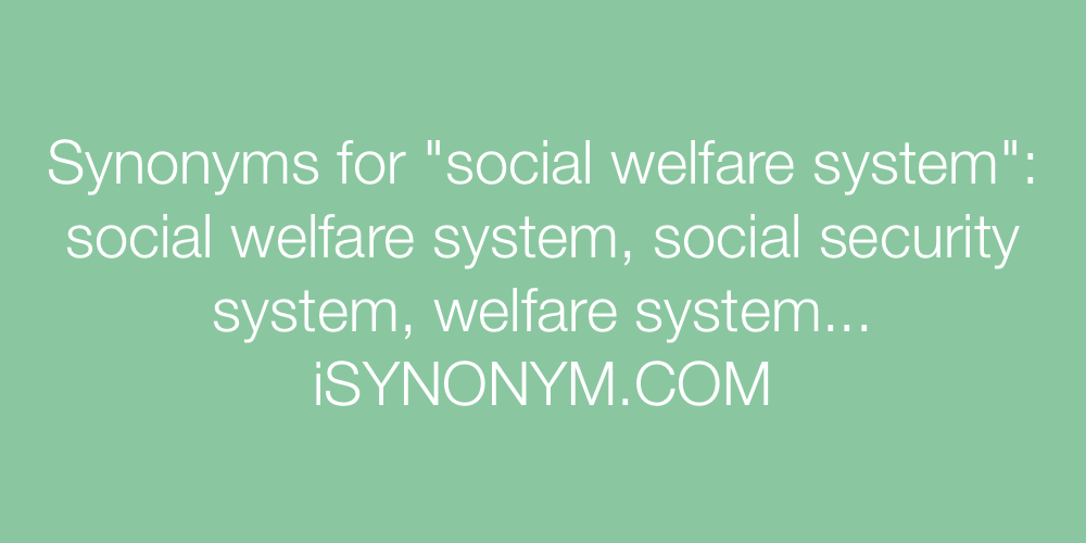 Synonyms social welfare system