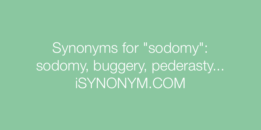Synonyms sodomy