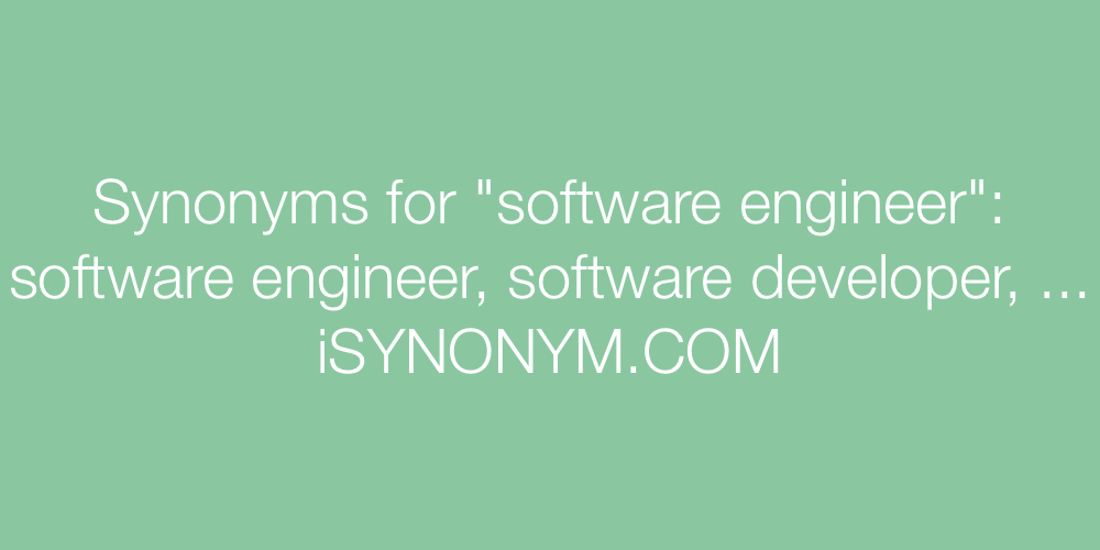 Synonyms software engineer