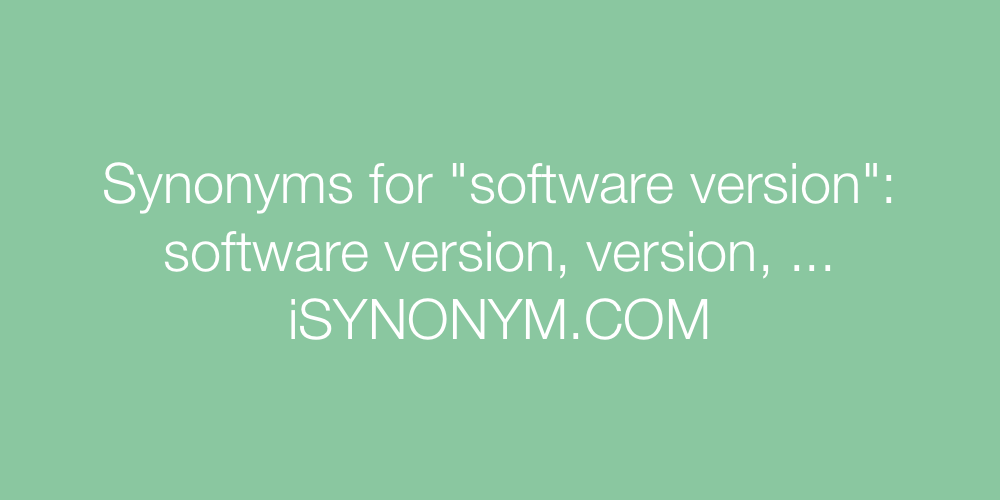 Synonyms software version