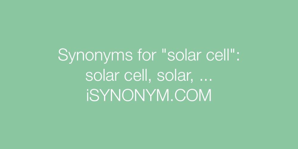 Synonyms solar cell