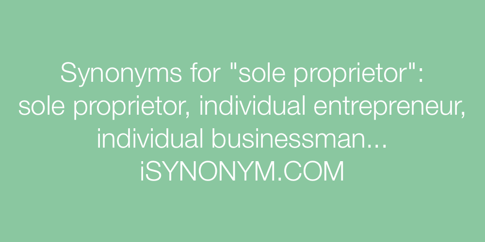 Synonyms sole proprietor