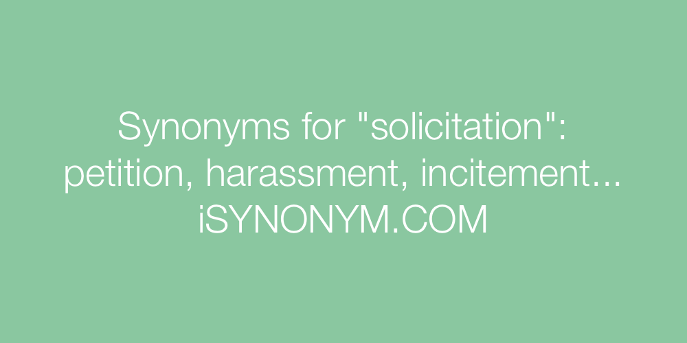 Synonyms solicitation