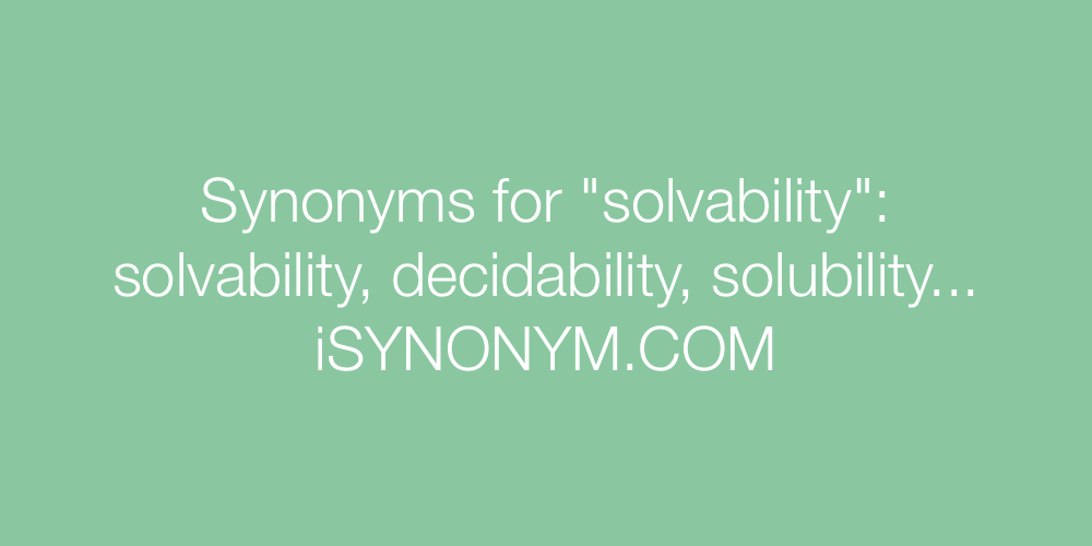 Synonyms solvability