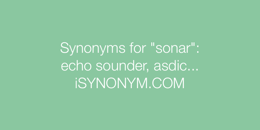 Synonyms sonar