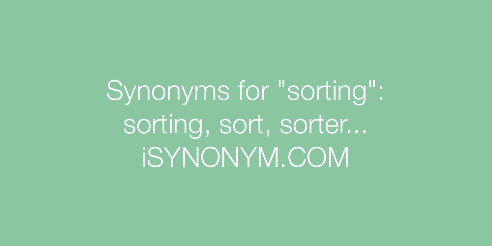 Synonyms sorting