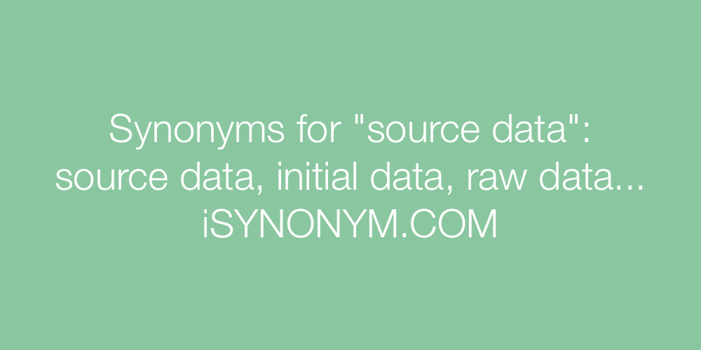 Synonyms source data
