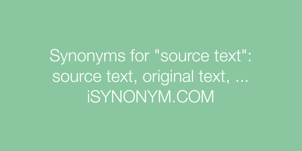 Synonyms source text