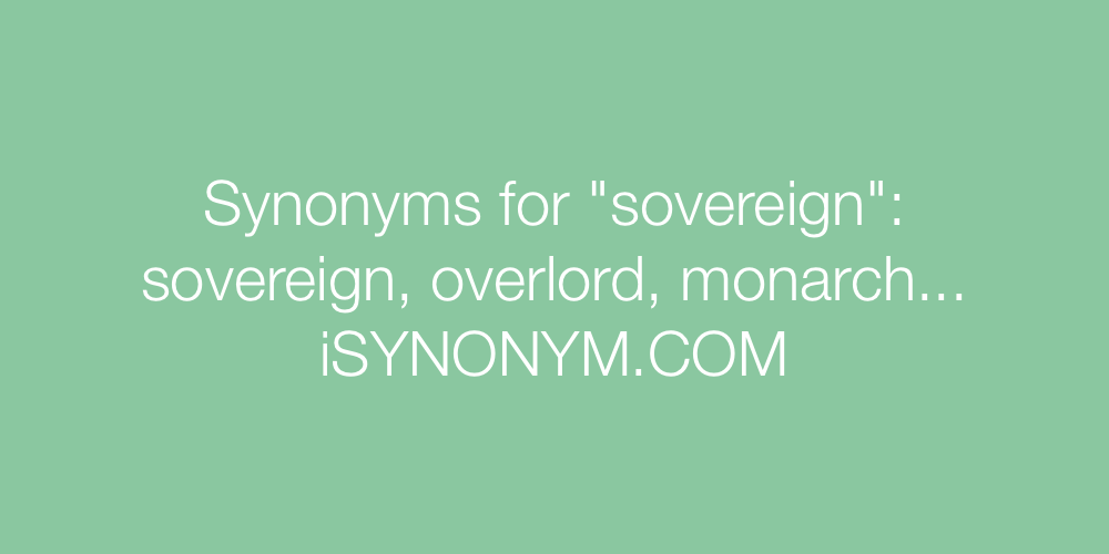 Synonyms sovereign