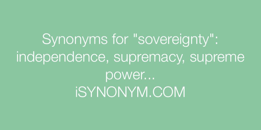 Synonyms sovereignty