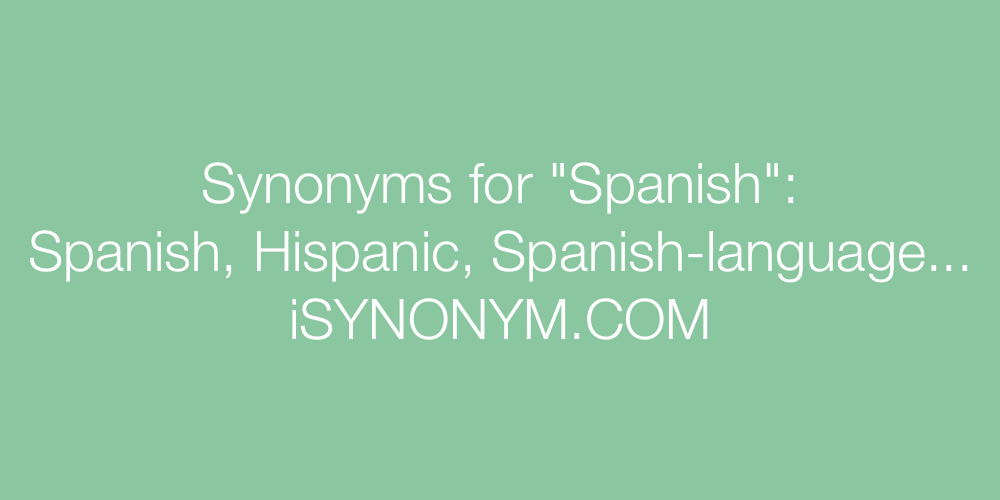 Synonyms Spanish