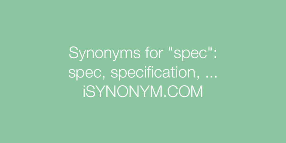 Synonyms spec