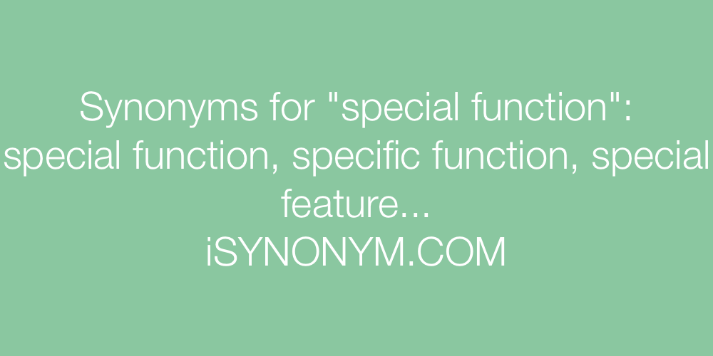 Synonyms special function