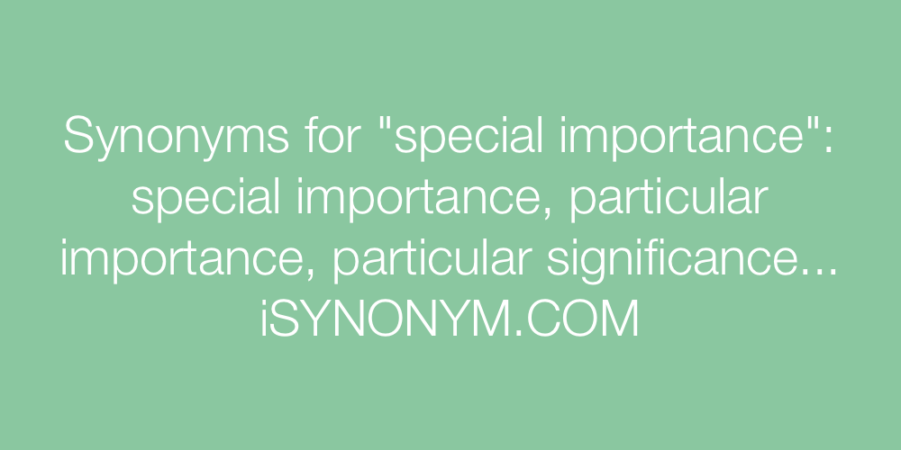 Synonyms special importance