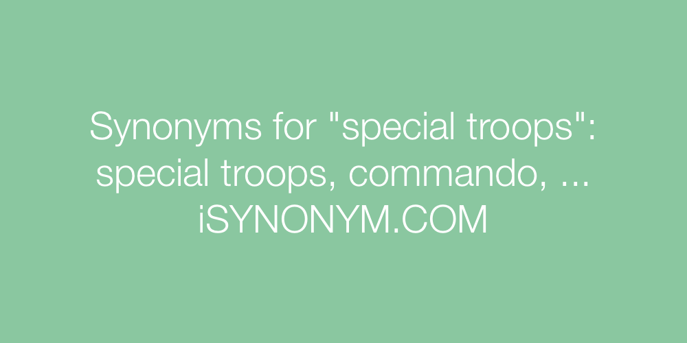 Synonyms special troops