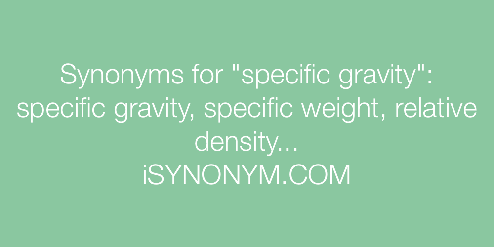 Synonyms specific gravity