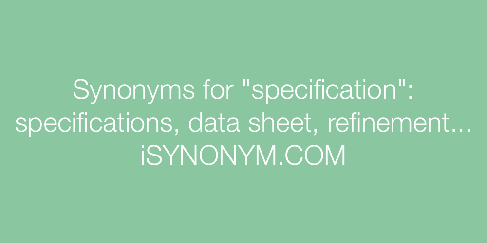 Synonyms specification