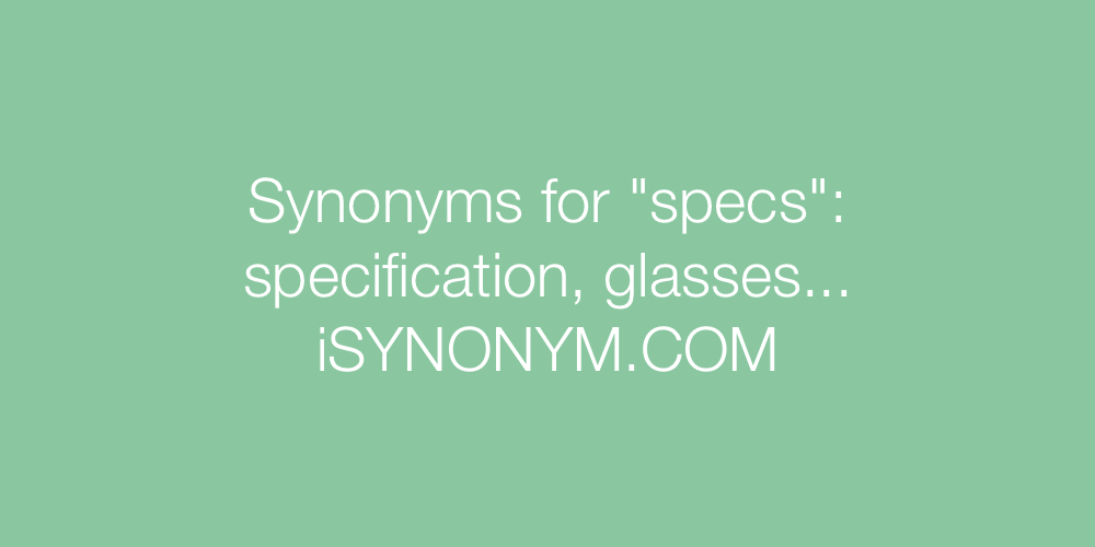 Synonyms specs