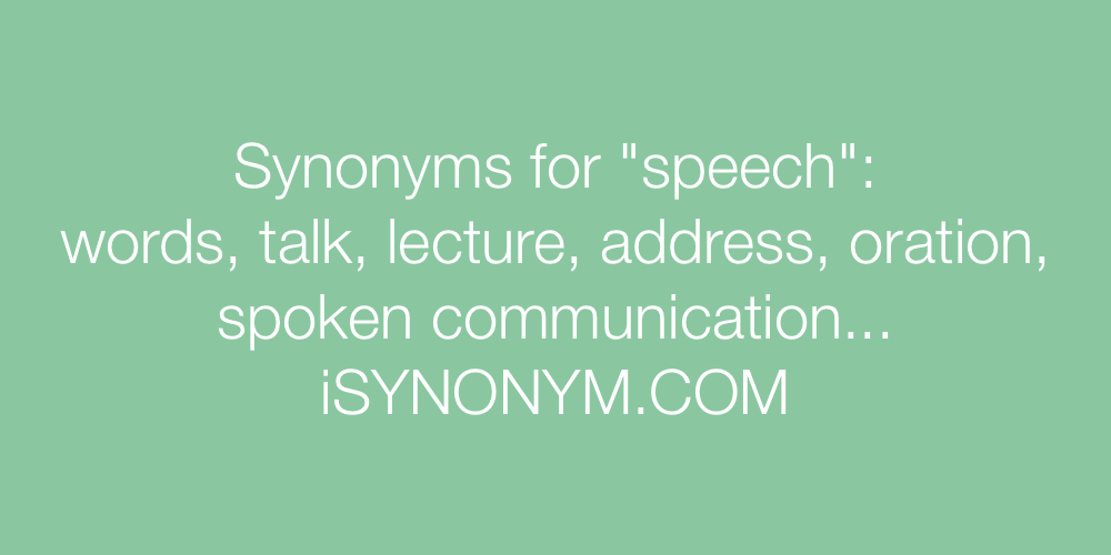 Synonyms speech