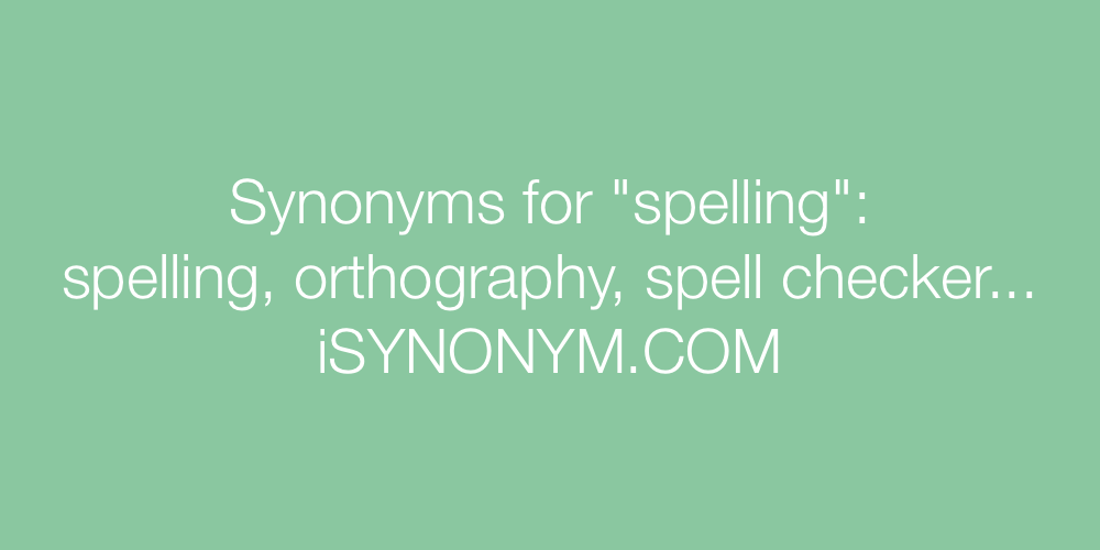 Synonyms spelling