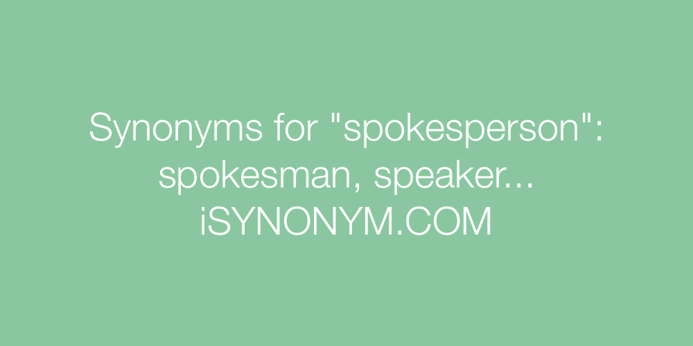 Synonyms spokesperson