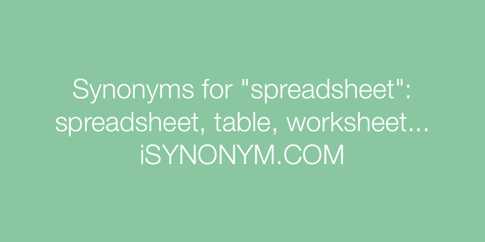 Synonyms spreadsheet