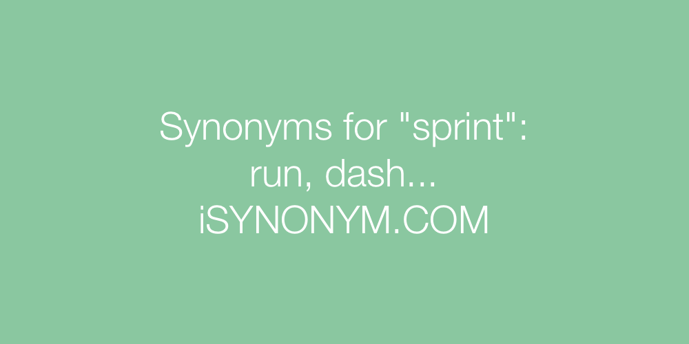 Synonyms sprint