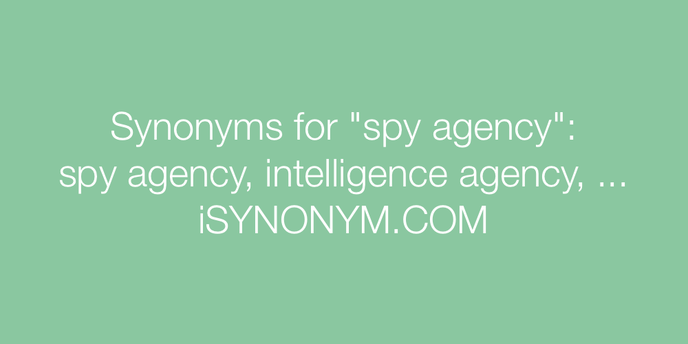 Synonyms spy agency