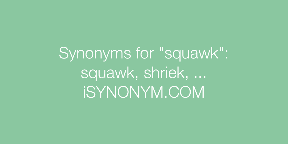Synonyms squawk