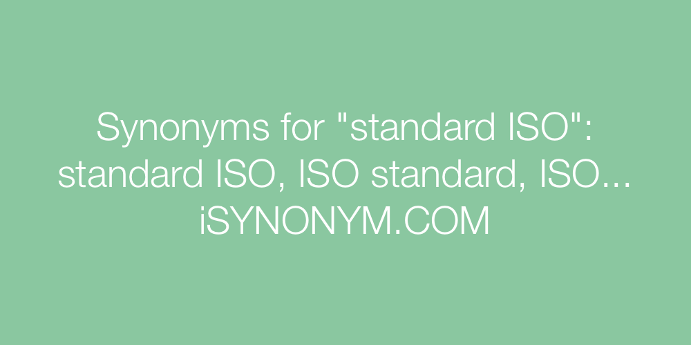 Synonyms standard ISO
