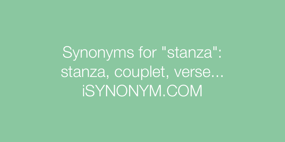 Synonyms stanza