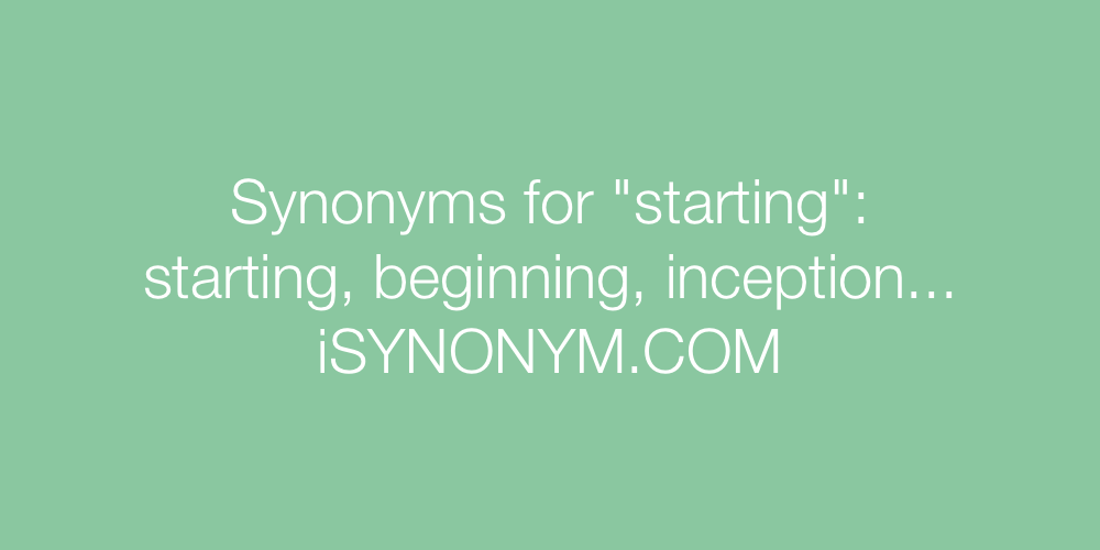 Synonyms starting