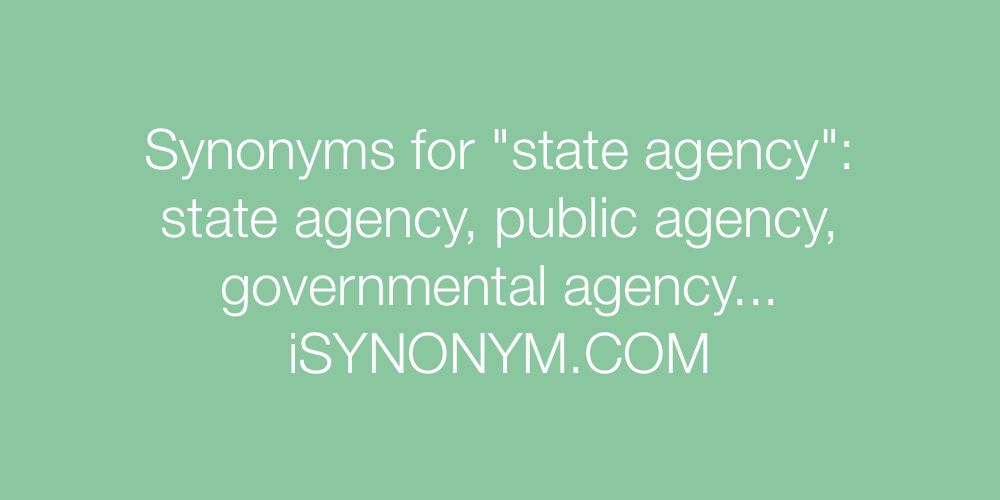 Synonyms state agency