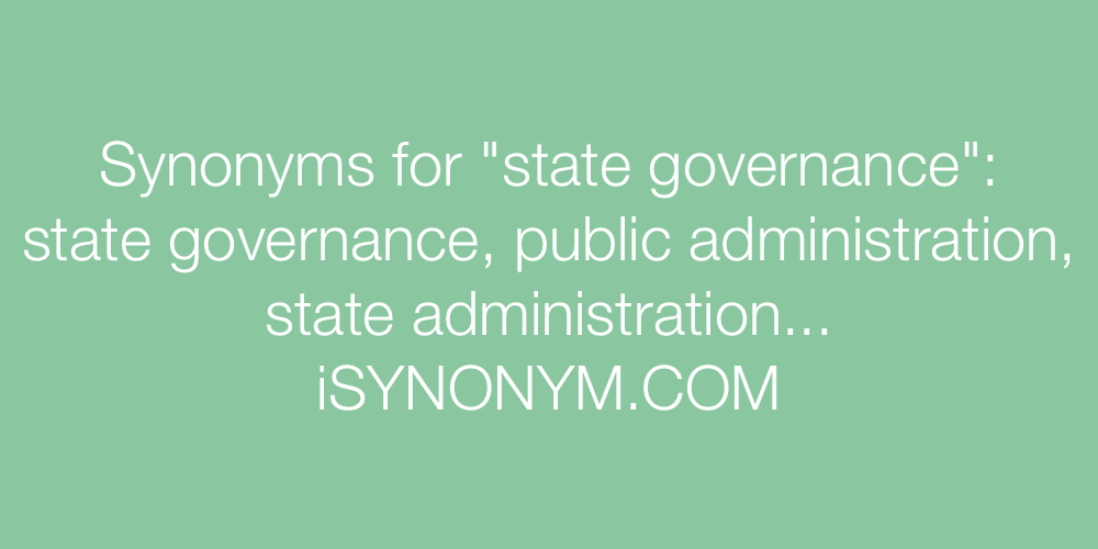 Synonyms state governance