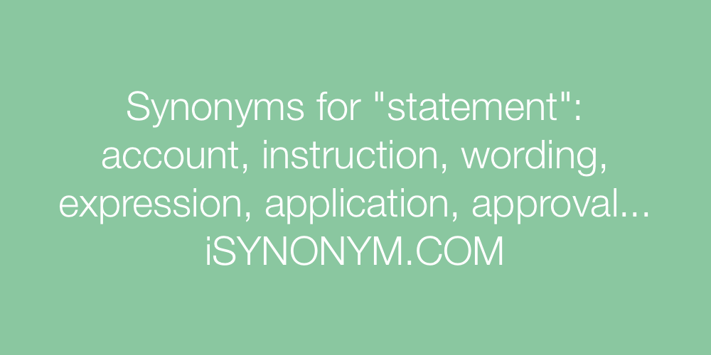 Synonyms statement