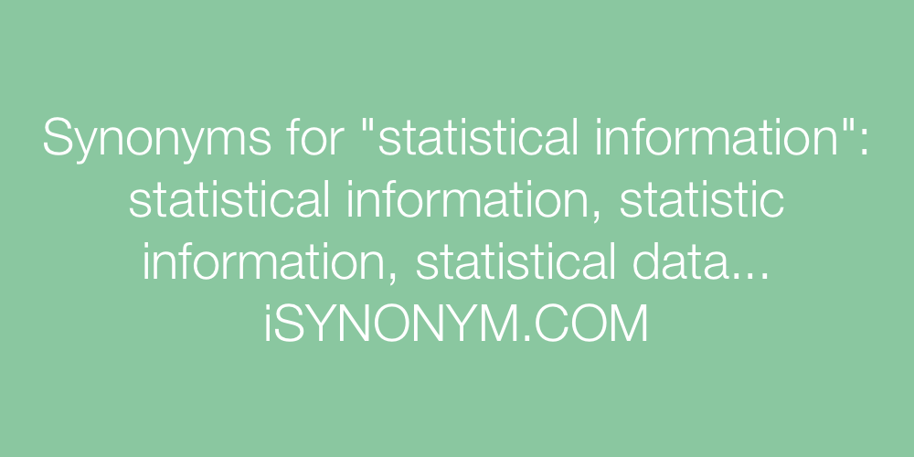 Synonyms statistical information
