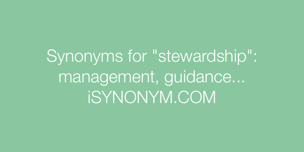 Synonyms stewardship