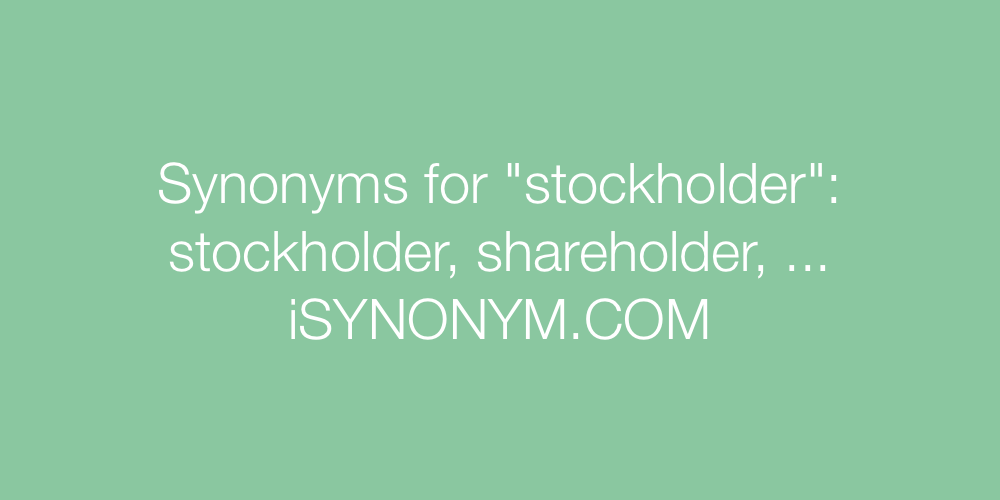 Synonyms stockholder