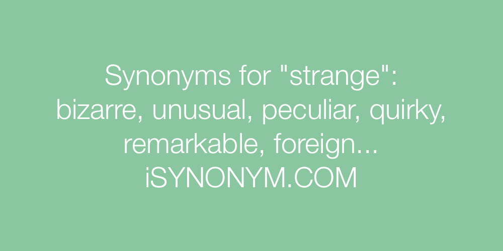Synonyms strange