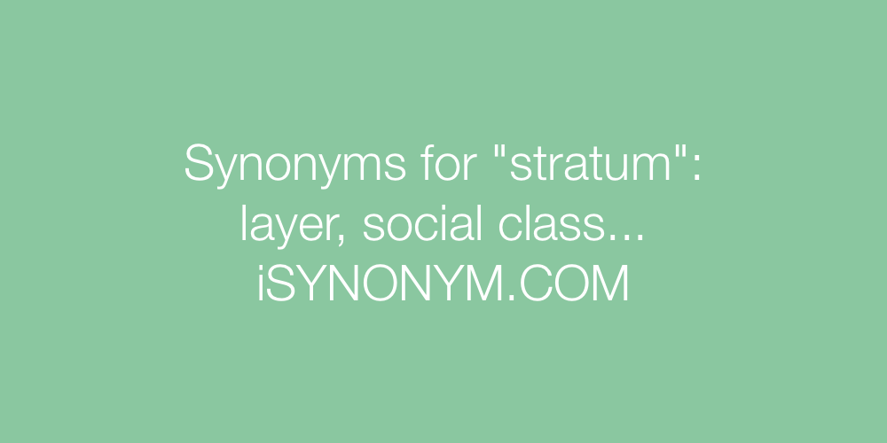 Synonyms stratum
