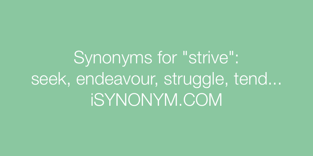 Synonyms strive
