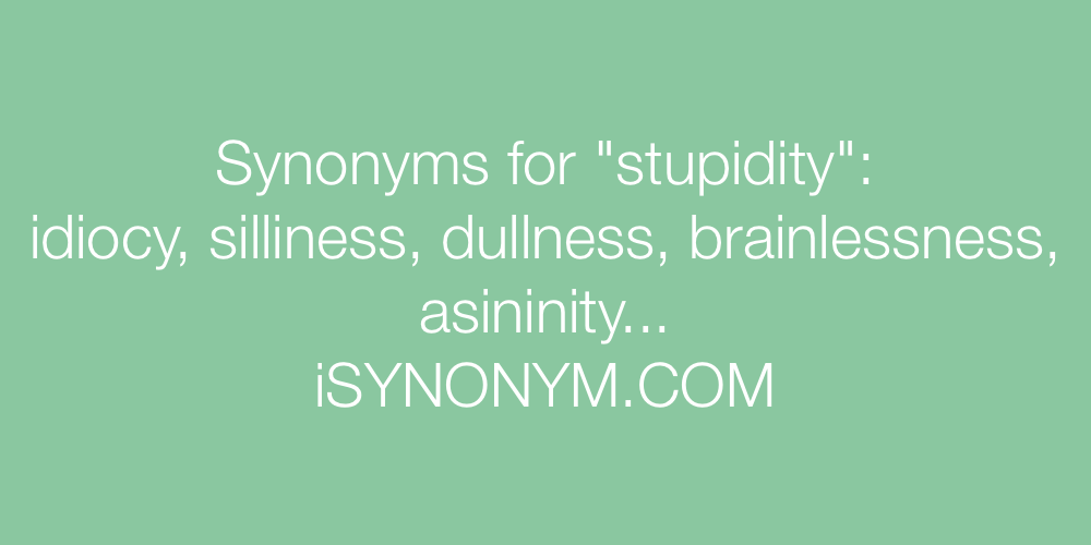 Synonyms stupidity