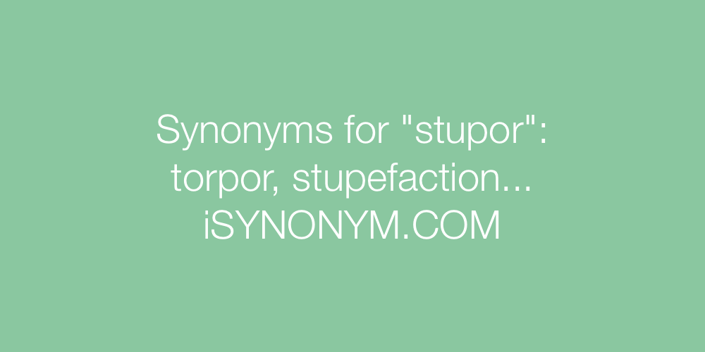Synonyms stupor