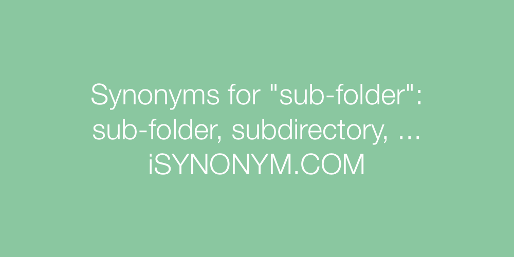 Synonyms sub-folder
