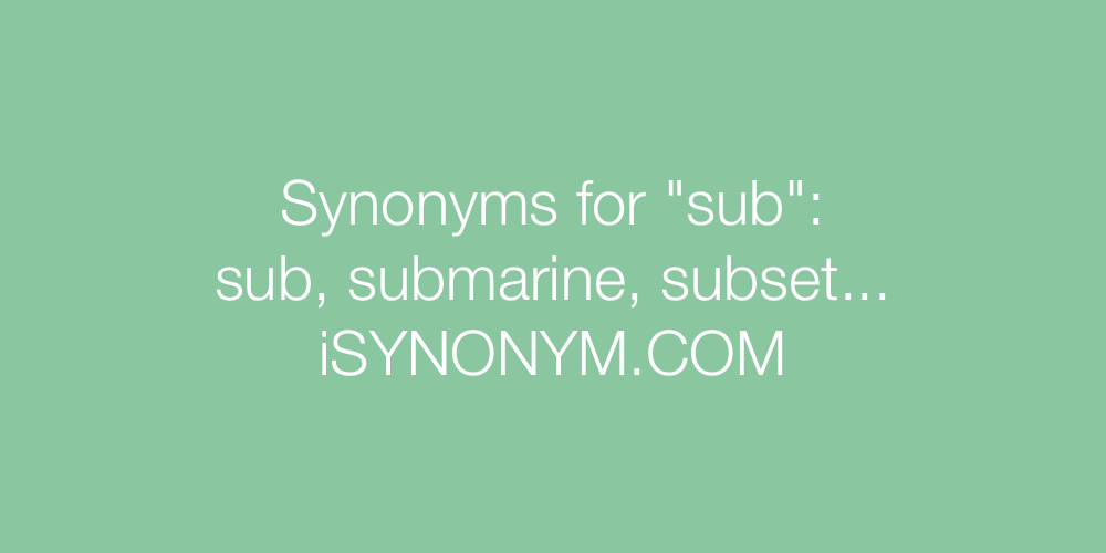 Synonyms sub