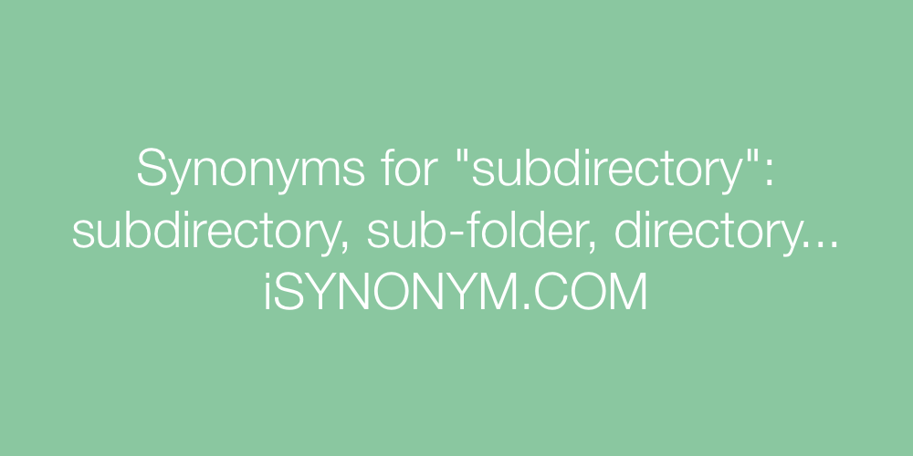 Synonyms subdirectory