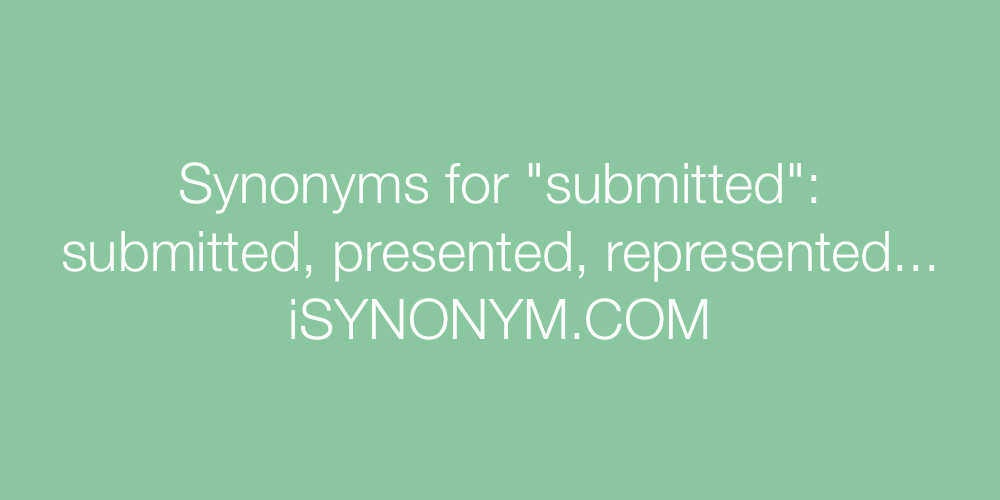 Synonyms submitted