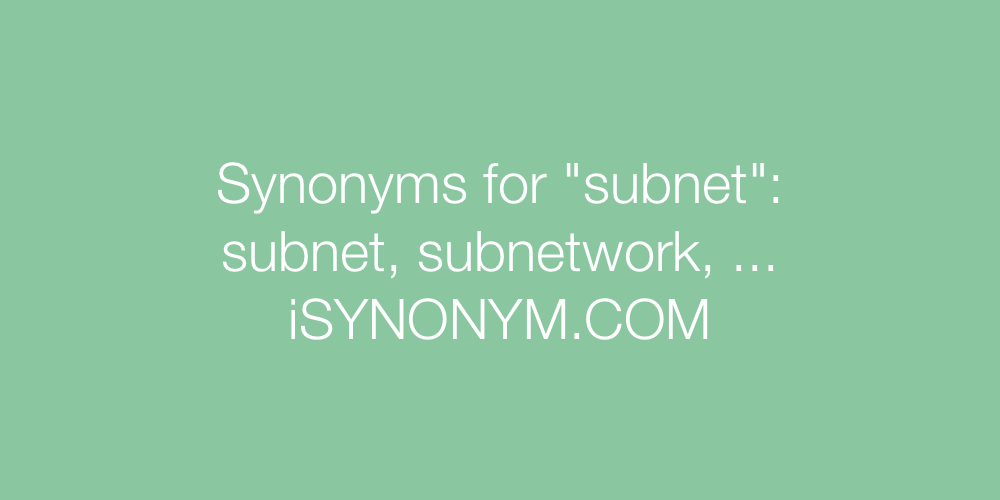 Synonyms subnet