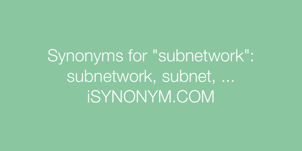 Synonyms subnetwork