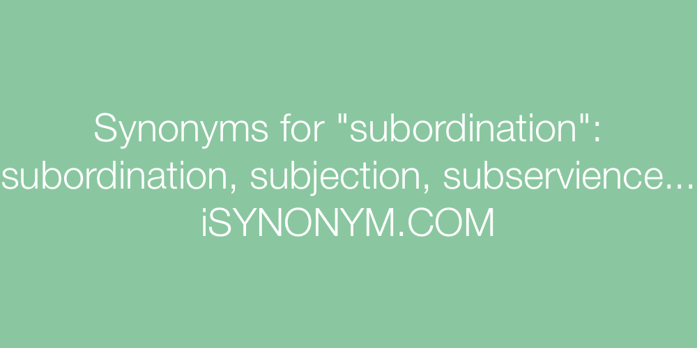 Synonyms subordination
